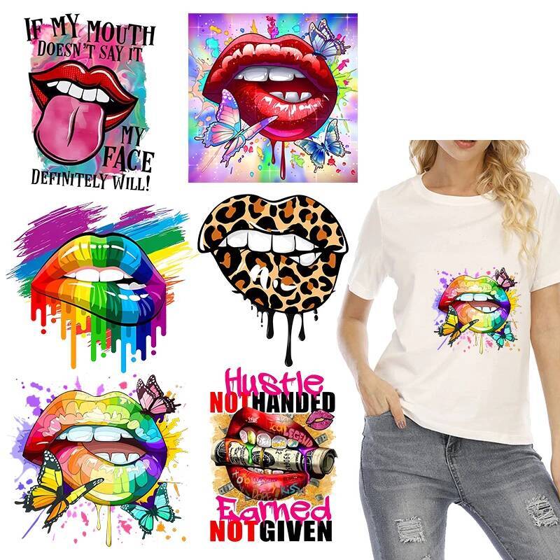 3D Printing Vinyl - Sexy Luipaardprint Lippen Warmteoverdracht Vinyl Sticker