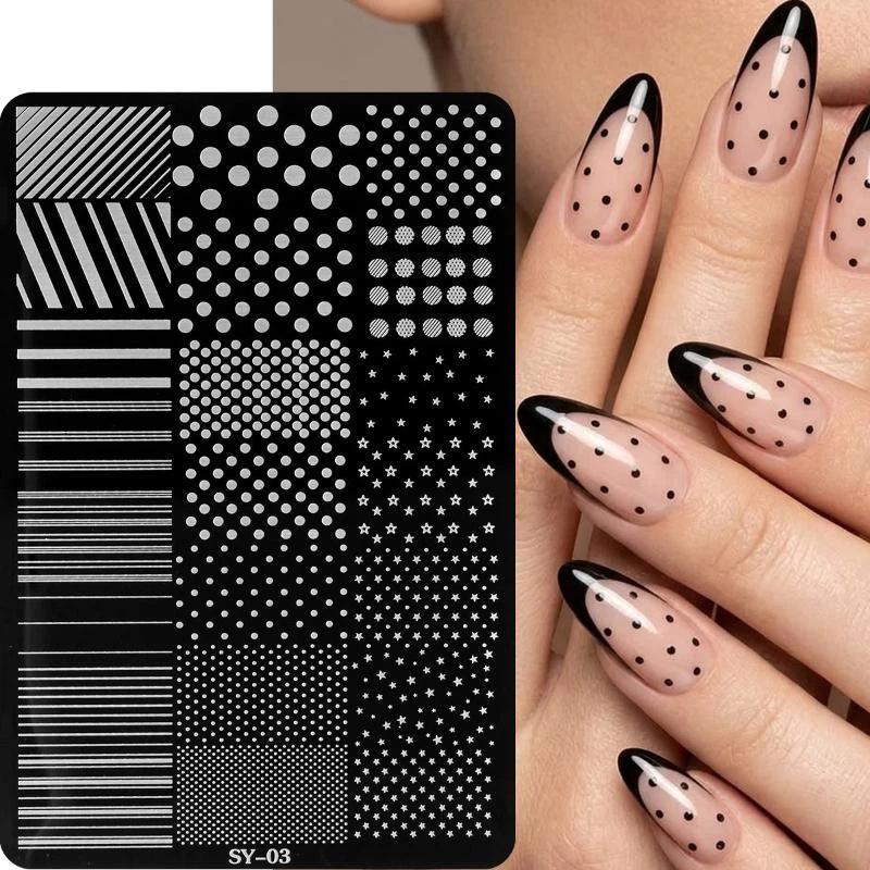 3D Printing Templates Free - 3D schattige stippenstreeplijnen Nail Art stempelplaat