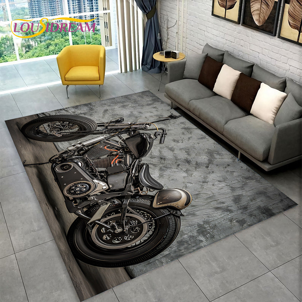 3D Printing Tablet - 3D Retro Vintage Motorfiets Gebied Tapijt