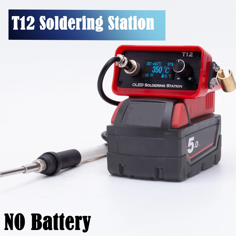 Milwaukee Drill M12 Fuel - OLED T12 Draadloze Soldeerbout Station Elektrische