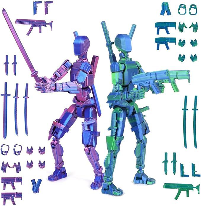 3D Printing Titanium - Titan 13 Actionfiguur, Volledig Geassembleerd 3D-geprint
