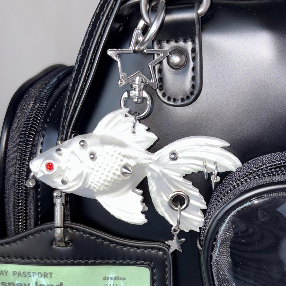 3D Printing Titanium - Nieuwe Gothic Punk Goudvis 3D-geprinte hanger