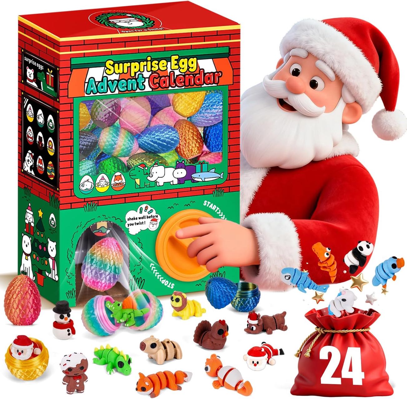 3D Printing Fidget Toys - 24 stuks 3D geprinte verrassingsei blind