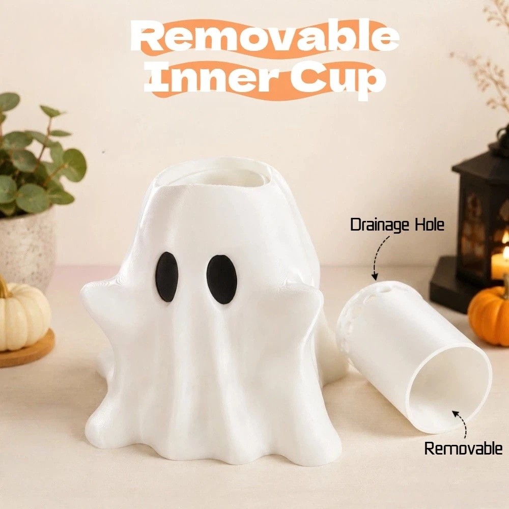 3D-geprinte witte spookvaas, c - 3D Printing Cafe recensie en prijs